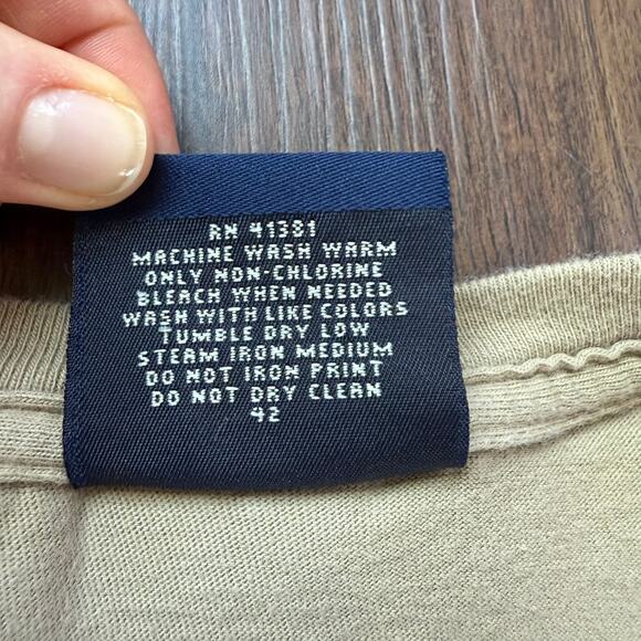 Polo Sport Ralph Lauren Logo T-Shirt Beige USA Flag Men’s Large - Picture 5 of 5